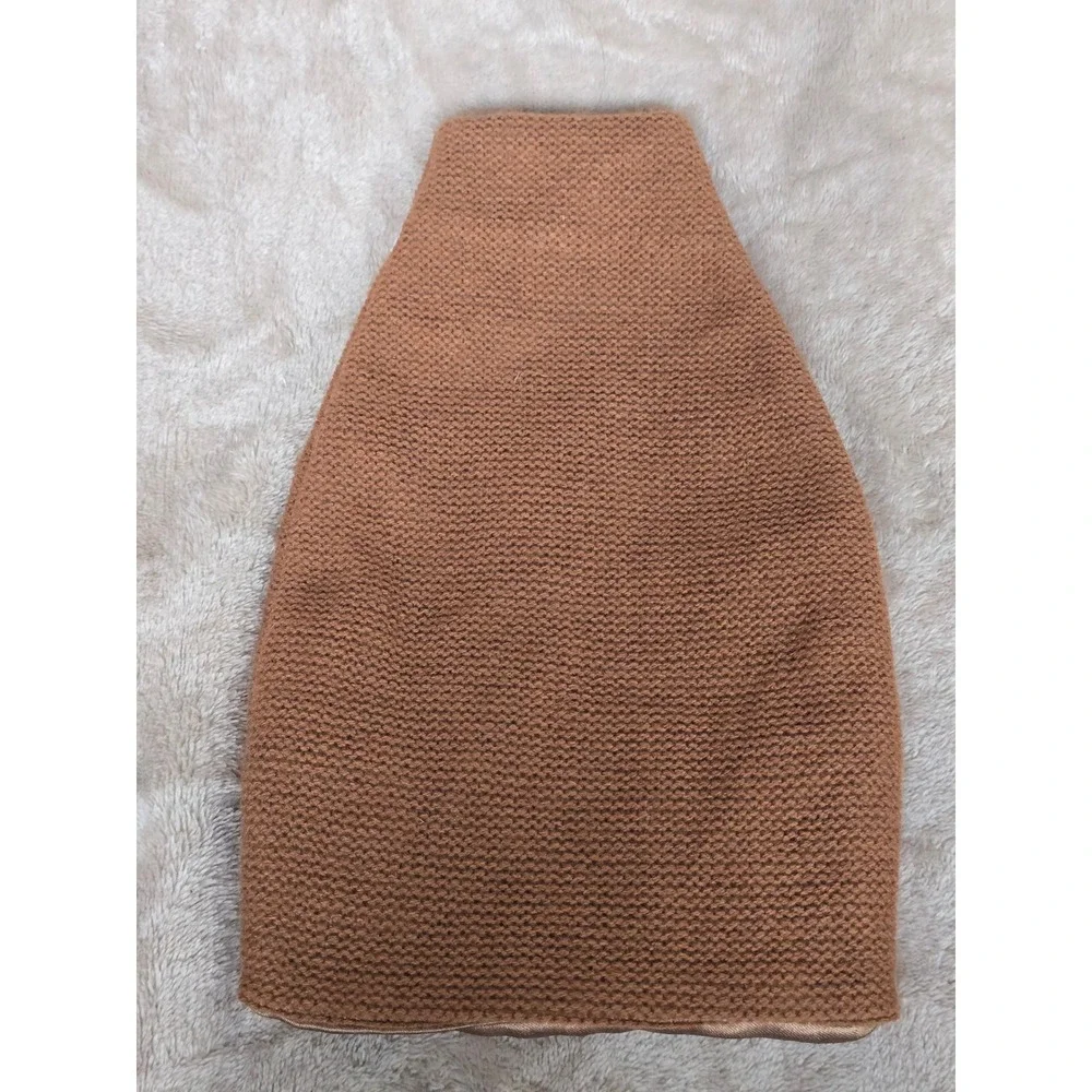 Food Network Football Knit Bottle Cover Brown White Game Day Tailgate Accessory